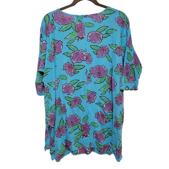 Fresh Produce Floral Print Top Art To Wear XS ALCHRST Made in USA 605 - Picture 2 of 11